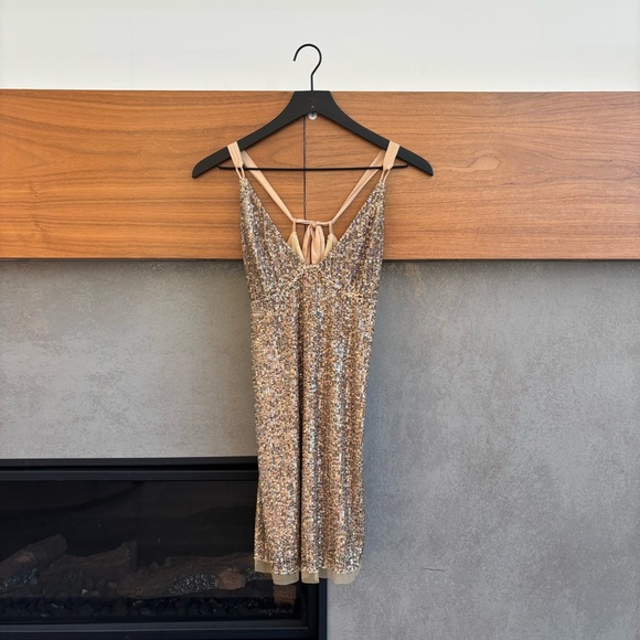 Free People Gold Mini Dress - Picture 4 of 15